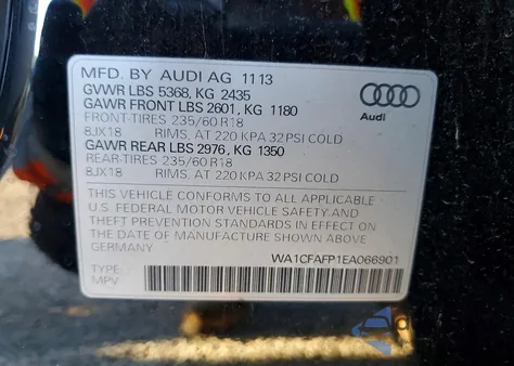 2014 Audi Q5 Premium из США, поврежденный, VIN WA1CFAFP1EA066901